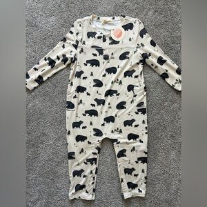 NWT Tullabee Bamboo Bear Print Romper